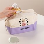Borsa da toilette personalizzata con personaggio e nome grande capacità per gentiluomo festa del papà uso quotidiano viaggio regalo per uomini