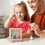 Personalisierte Cartoon kleine Prinzessin kokett Bogen klar hölzerne Spardose Sparschwein mit Namen Schreibtisch Dekor Geburtstag Kindertag Geschenk für Mädchen