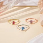 Personalized Vintage Marquise Birthstone Ring Dainty Jewelry Anniversary Birthday Gift for Women