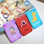 Portacarte con moschettone personalizzato con nome e motivo del monster unicorno animale compleanno inizio scuola regalo per bambini e studenti