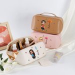 Personalisierte 3D Geburt Blume Cartoon Mädchen Leder Wide Open Makeup Tasche mit Namen Reisezubehör Muttertag Geburtstag Geschenk für Frauen