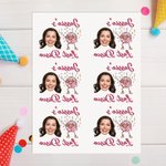 Personalisierte wasserdichte temporäre Gesicht Foto Tattoo Aufkleber mit Namen Set von 6 Bachelorette Party Geburtstag Hochzeit Geschenke Geschenk für Frauen Männer