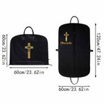 Personalised Cross Faith Design Oxford Waterproof Hanging Garment Bag with Handle and Name Birthday Christmas Gift for Pastor Clergy Christian