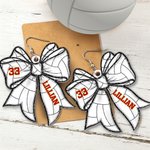 Henkilökohtainen Creative Creative Jalkapallo Baseball Softball Sport Bow Bow Akryyli korvakorut nimi ja numero Game Day Syntymäpäivälahja Ball Sports ystäville