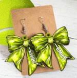 Henkilökohtainen Creative Creative Jalkapallo Baseball Softball Sport Bow Bow Akryyli korvakorut nimi ja numero Game Day Syntymäpäivälahja Ball Sports ystäville