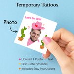 Personalisierte wasserdichte temporäre Gesicht Foto Tattoo Aufkleber mit Namen Set von 6 Bachelorette Party Geburtstag Hochzeit Geschenke Geschenk für Frauen Männer