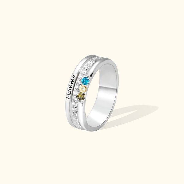 Anello personalizzato della famiglia della mamma con 1-5 pietre di nascita per le donne Madre Nonna Festa della Mamma Gioielli di compleanno