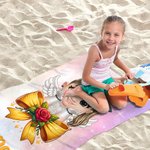 Personalisierte Cartoon Princess Coquette Bogen bunte schnell trocknend überdimensioniert Mikrofaser Strandtuch mit Namen Sommer Strand Geburtstag Geschenk für kleine Mädchen