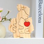 Puzzle d'Ours en Bois Personnalisé avec 2-4 Noms Décoration à l'Intérieur Cadeau Aniversaire Fête des Mères pour Maman Famile