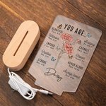 Personalized You Are Bible Verse Birth Flower LED Night Light with Name and Wooden Base Home Decor Birthday Gift for Women Christians