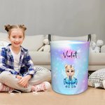 Personalized Coquette Bow Little Princess Toy Storage Laundry Basket with Name Waterproof Nursery Decoration Children's Day Housewarming Gift for Kids