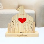 Gepersonaliseerde Schattige Liefde Hugs Beer Familie Houten Puzzel met Basis en 2-9 Namen Bureau Decoratie Verjaardag Jubileum Cadeau voor Familie