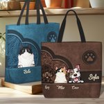 Bolsa personalizada de compras espaciosa con diseño de perro o gato hasta con 6 nombres regalo de cumpleaños para amantes de los animales