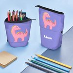 Personalisiertes Fantasie Einhorn Dino Monster 2-in-1 Federmäppchen mit Namen Teleskopisches Standmäppchen Schulanfang Geburtstag Geschenk für Kinder