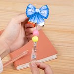 Personalised Bow Pencil Acrylic Beaded Retractable Badge Reel with Name Back to School Appreciation Teachers' Day Gift for Teachers Educators