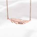 Collier de plumes d'ange personnalisé avec nom Bijoux commémoratifs Sympathie Cadeau sentimental pour les femmes Perte d'un être cher