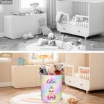 Personalized Coquette Bow Little Princess Toy Storage Laundry Basket with Name Waterproof Nursery Decoration Children's Day Housewarming Gift for Kids