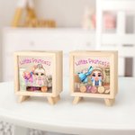 Personalisierte Cartoon kleine Prinzessin kokett Bogen klar hölzerne Spardose Sparschwein mit Namen Schreibtisch Dekor Geburtstag Kindertag Geschenk für Mädchen