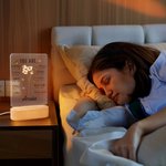 Personalized You Are Bible Verse Birth Flower LED Night Light with Name and Wooden Base Home Decor Birthday Gift for Women Christians