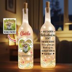 Personalisierte Ich bin genau hier in Ihrem Herzen Floral Haustier Pfote drucken Foto LED-Flasche Lampe mit Namen Home Decor Haustier Verlust Sympathie Geschenk für Tierbesitzer