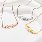Collier de plumes d'ange personnalisé avec nom Bijoux commémoratifs Sympathie Cadeau sentimental pour les femmes Perte d'un être cher