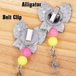 Personalised Bow Pencil Acrylic Beaded Retractable Badge Reel with Name Back to School Appreciation Teachers' Day Gift for Teachers Educators