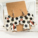 Henkilökohtainen Creative Creative Jalkapallo Baseball Softball Sport Bow Bow Akryyli korvakorut nimi ja numero Game Day Syntymäpäivälahja Ball Sports ystäville