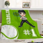 Personalisierte Multicolor Ball Sport Cartoon Charakter weiche Decke mit Namen und Nummer Home Decor Game Day Geburtstagsgeschenk für Ball-Liebhaber werfen