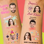 Personalisierte wasserdichte temporäre Gesicht Foto Tattoo Aufkleber mit Namen Set von 6 Bachelorette Party Geburtstag Hochzeit Geschenke Geschenk für Frauen Männer