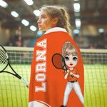 Personalisierte Multicolor Ball Sport Cartoon Charakter weiche Decke mit Namen und Nummer Home Decor Game Day Geburtstagsgeschenk für Ball-Liebhaber werfen