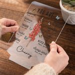 Personalized You Are Bible Verse Birth Flower LED Night Light with Name and Wooden Base Home Decor Birthday Gift for Women Christians