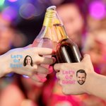Personalisierte wasserdichte temporäre Gesicht Foto Tattoo Aufkleber mit Namen Set von 6 Bachelorette Party Geburtstag Hochzeit Geschenke Geschenk für Frauen Männer