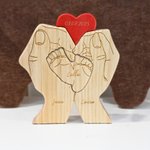 Rompecabezas de madera personalizado con pies de bebé con 3 nombres y fecha decoración para el hogar regalo del Día de la Madre o nuevos padres