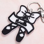 Personalisierte Multicolor Bogen Ballettschuh Tasche Tag Schlüsselanhänger mit Namen Wettbewerb Festival Geburtstag Geschenk für Ballerina