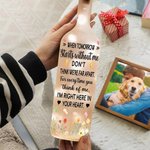 Personalisierte Ich bin genau hier in Ihrem Herzen Floral Haustier Pfote drucken Foto LED-Flasche Lampe mit Namen Home Decor Haustier Verlust Sympathie Geschenk für Tierbesitzer
