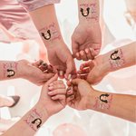 Personalisierte wasserdichte temporäre Gesicht Foto Tattoo Aufkleber mit Namen Set von 6 Bachelorette Party Geburtstag Hochzeit Geschenke Geschenk für Frauen Männer