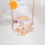 Personligt Lamp of Learning Stetoskop Birthstone-halsband med namn och titel Smyckesmycke Sjuksköterskeveckan Födelsedag Examensgåva för sjuksköterskor