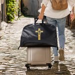 Personalised Cross Faith Design Oxford Waterproof Hanging Garment Bag with Handle and Name Birthday Christmas Gift for Pastor Clergy Christian