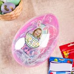Uovo di Pasqua grande personalizzato con guscio d'uovo rotto nome e foto ritratto regalo ideale per cestini pasquali e feste per bambini