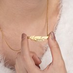 Collier de plumes d'ange personnalisé avec nom Bijoux commémoratifs Sympathie Cadeau sentimental pour les femmes Perte d'un être cher
