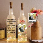 Personalisierte Ich bin genau hier in Ihrem Herzen Floral Haustier Pfote drucken Foto LED-Flasche Lampe mit Namen Home Decor Haustier Verlust Sympathie Geschenk für Tierbesitzer