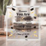 Personalized You Are Bible Chapter Graduation Cap Acrylic Plaque with Name and Year Home Decor Graduation Gift for Class of 2025 Graduates Christians