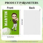 Personalisierte Cartoon Golf Charakter Name Waffel Golf Handtuch mit hängenden Clip Sport Zubehör Geburtstag Geschenk für Familie Freunde
