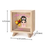 Personalisierte Cartoon kleine Prinzessin kokett Bogen klar hölzerne Spardose Sparschwein mit Namen Schreibtisch Dekor Geburtstag Kindertag Geschenk für Mädchen