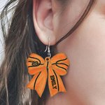 Henkilökohtainen Creative Creative Jalkapallo Baseball Softball Sport Bow Bow Akryyli korvakorut nimi ja numero Game Day Syntymäpäivälahja Ball Sports ystäville