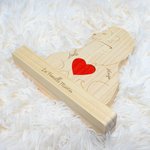 Puzzle de Lions en Bois Personnalisé avec 2-5 Noms et Texte Gravés Décoration de Bureau Cadeau Fête des Mères Anniversaire pour Famille Maman