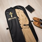 Personalised Cross Faith Design Oxford Waterproof Hanging Garment Bag with Handle and Name Birthday Christmas Gift for Pastor Clergy Christian