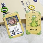 Portacarte con moschettone personalizzato con nome e motivo del monster unicorno animale compleanno inizio scuola regalo per bambini e studenti