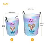 Personalized Coquette Bow Little Princess Toy Storage Laundry Basket with Name Waterproof Nursery Decoration Children's Day Housewarming Gift for Kids
