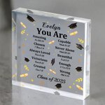 Personalized You Are Bible Chapter Graduation Cap Acrylic Plaque with Name and Year Home Decor Graduation Gift for Class of 2025 Graduates Christians